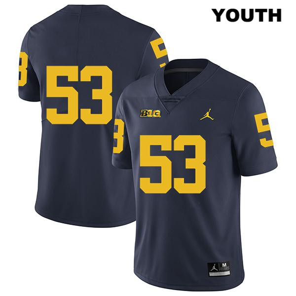 Youth NCAA Michigan Wolverines Trente Jones #53 No Name Navy Jordan Brand Authentic Stitched Legend Football College Jersey ZM25D44OW